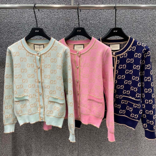 Custom Gucci Monogram Button-Up Cardigan