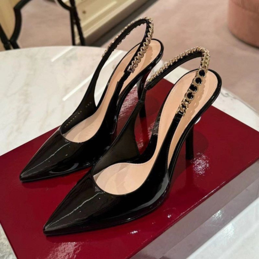 Custom Gucci Leather Slingback High Heels - Image 6