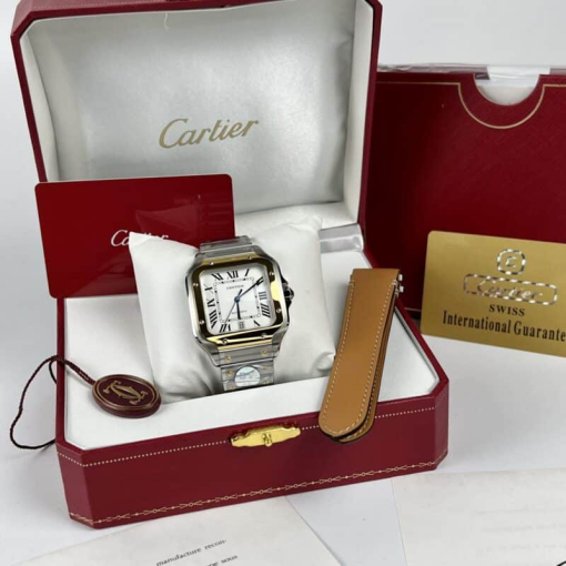 Custom Cartier Santos De Cartier W2SA0009 Demi Gold - Swiss Cartier1