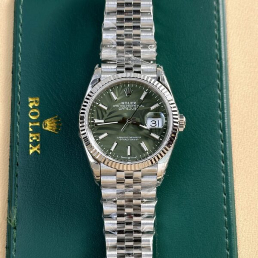 Custom Rolex DateJust 126234 Green Dial - Swiss 50