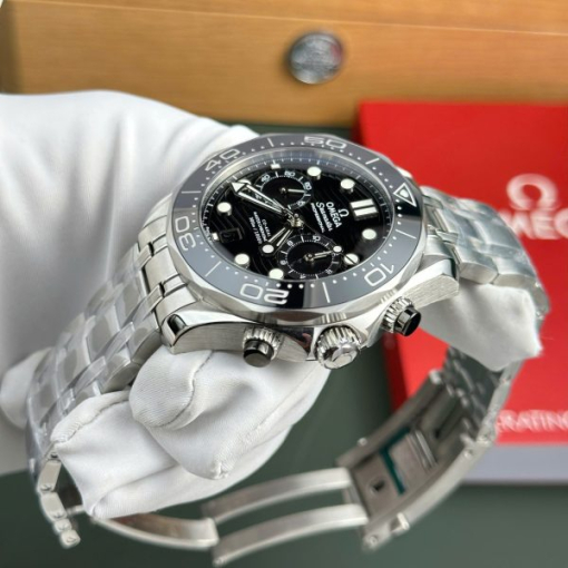 Custom Omega Seamaster Diver 300M Chronograph Black - Swiss Omega6 - Image 6