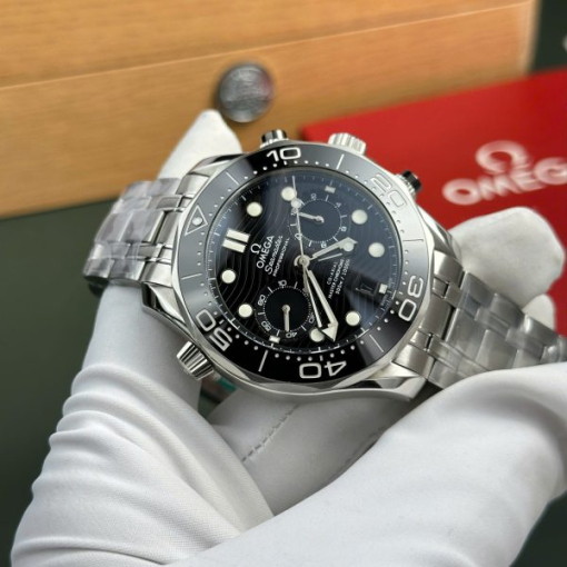 Custom Omega Seamaster Diver 300M Chronograph Black - Swiss Omega6 - Image 3