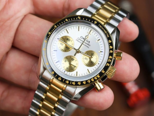 Custom Omega SpeedMaster MoonWatch Chronogarph Demi Gold - Swiss Omega15 - Image 3