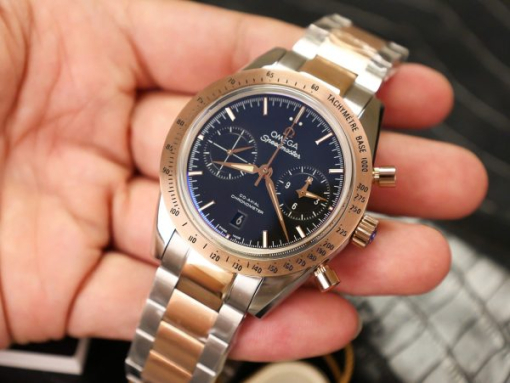 Custom Omega Seamaster Diver 300M Chronograph Demi Blue Gold- Swiss Omega9 - Image 2