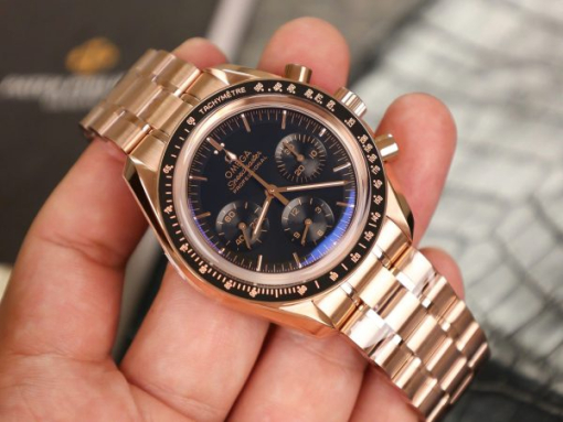 Custom Omega Speedmaster Moonwatch Rose Gold- Swiss Omega10 - Image 10