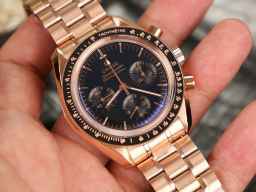 Custom Omega Speedmaster Moonwatch Rose Gold- Swiss Omega10 - Image 8