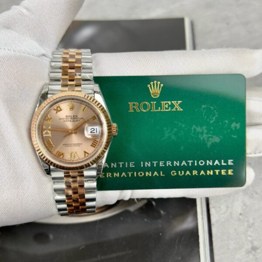 Custom Rolex DateJust 126231 Pink Dial - Swiss 68