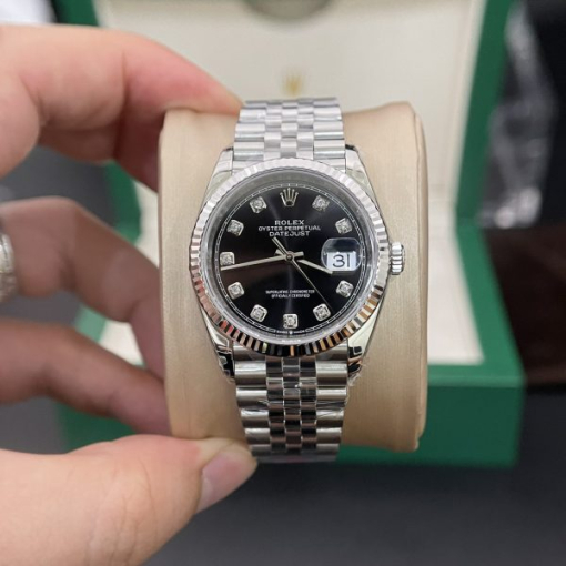 Custom Rolex DateJust 126234 Black Dial - Swiss 61