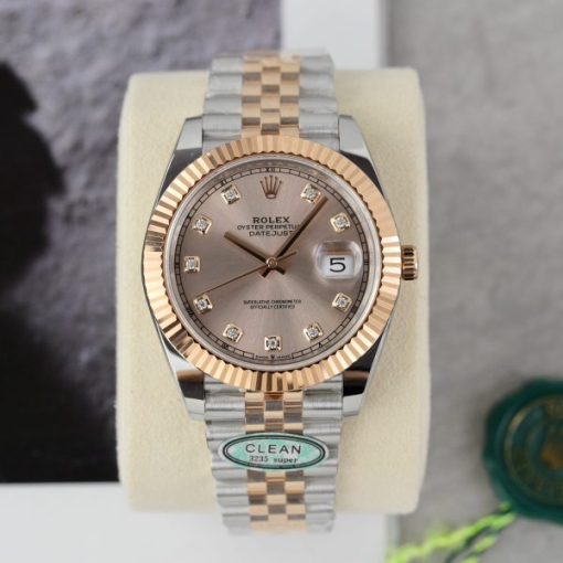 Custom Rolex DateJust 126331 Pink Dial - Swiss 44