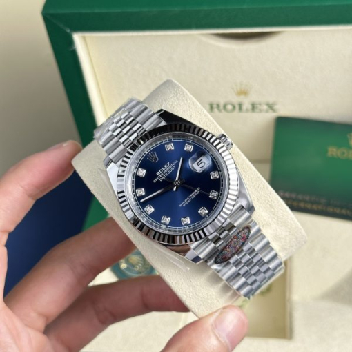 Custom Rolex DateJust Blue Dial - Swiss 43