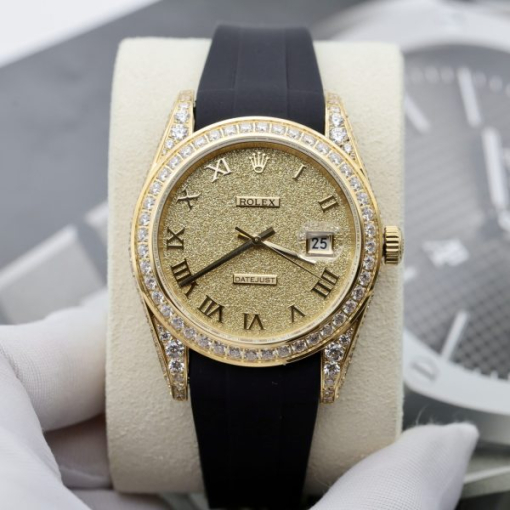 Custom Rolex DateJust Crystal-Embellished Shimmering Dial - Swiss 52 - Image 2