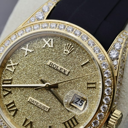 Custom Rolex DateJust Crystal-Embellished Shimmering Dial - Swiss 52 - Image 3