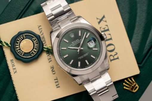 Custom Rolex DateJust 126300 Green Dial - Swiss 66