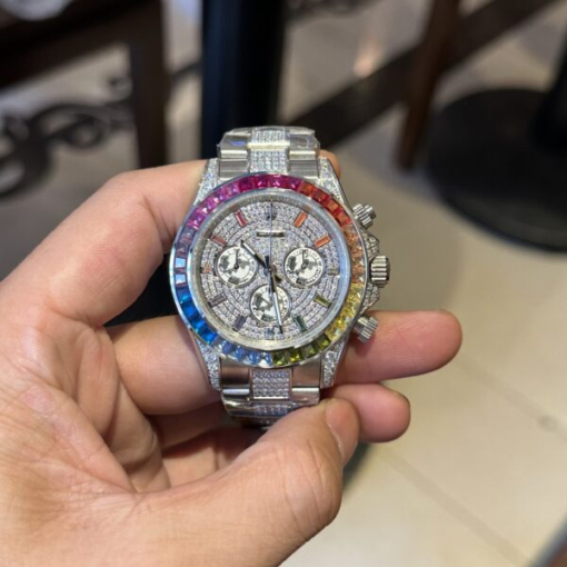 Custom Rolex Daytona Rainbow White Dial - Swiss 116