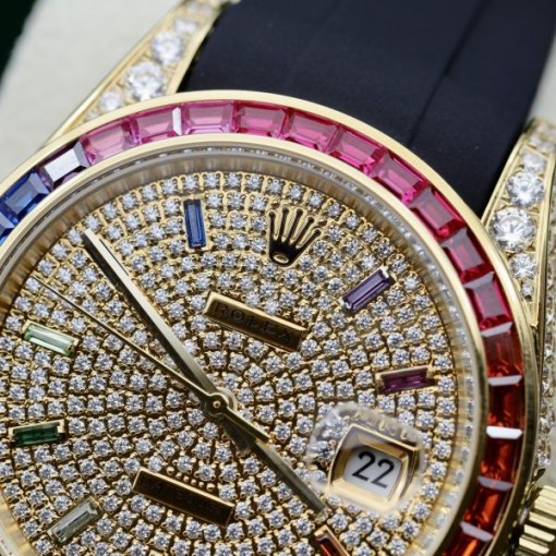 Custom Rolex DateJust Rainbow Dial - Swiss 73 - Image 9