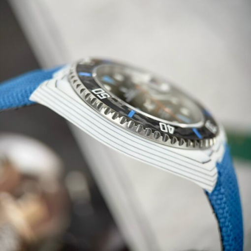 Custom Rolex Submariner Blue Fabric Strap - Swiss 14 - Image 6