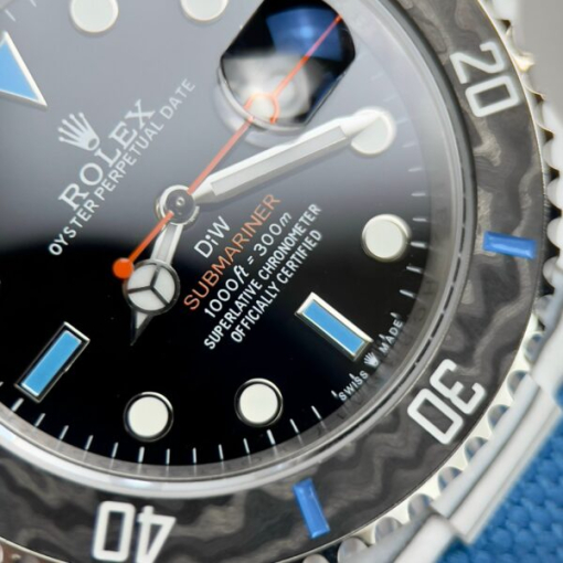 Custom Rolex Submariner Blue Fabric Strap - Swiss 14 - Image 5