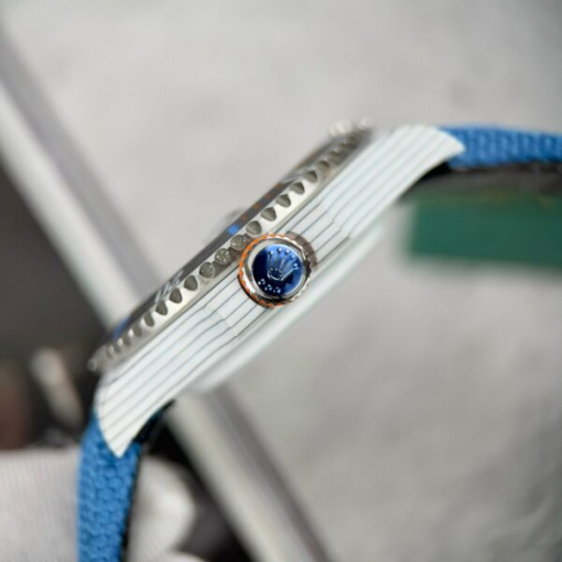 Custom Rolex Submariner Blue Fabric Strap - Swiss 14 - Image 8