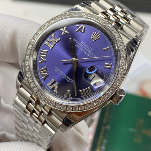 Custom Rolex DateJust Moissanite Diamond - Swiss 80