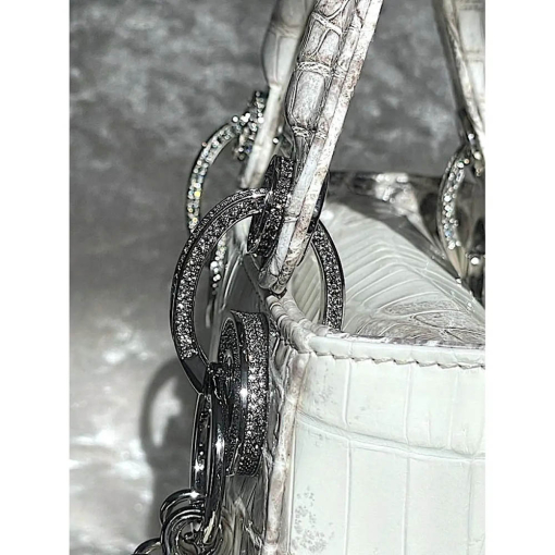 Custom Dior Lady Crocodile In White - Image 9