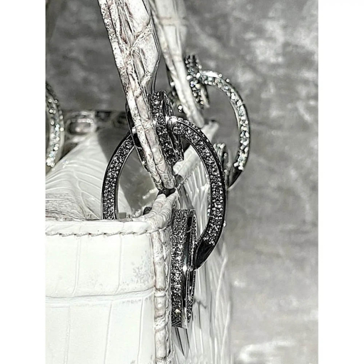 Custom Dior Lady Crocodile In White - Image 8