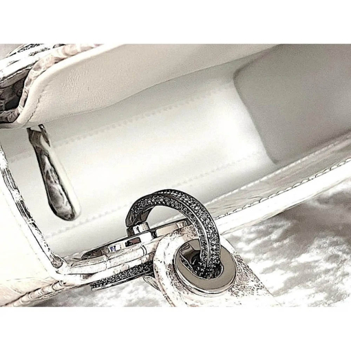 Custom Dior Lady Crocodile In White - Image 7