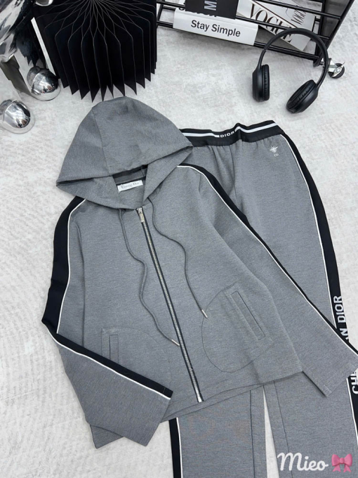 Custom Dior Zip Up Hoodie Set - Image 4