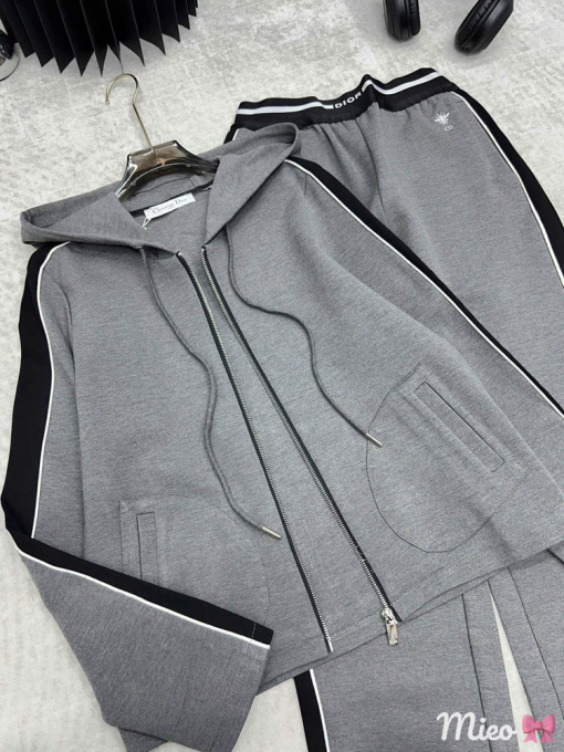 Custom Dior Zip Up Hoodie Set - Image 2