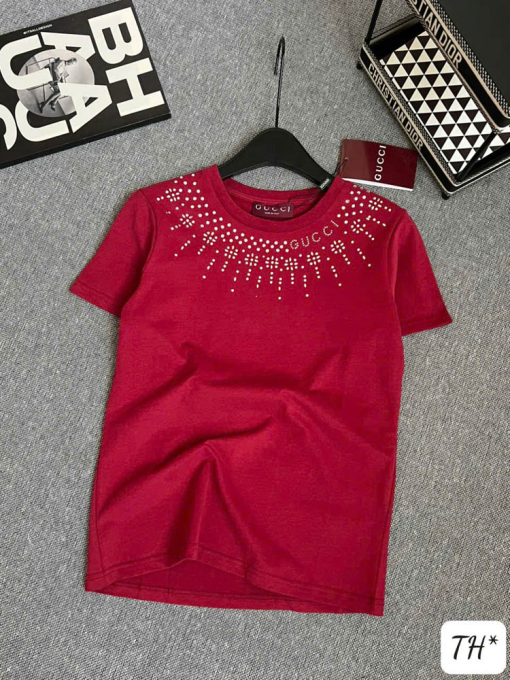 Custom Gucci Beaded T-Shirt - Image 2