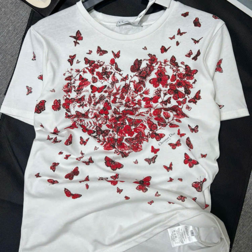 Custom Dior Butterflies Short Sleeved T-Shirt