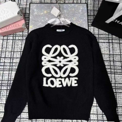 Custom Loewe Long Sleeve Sweat Shirt - Black
