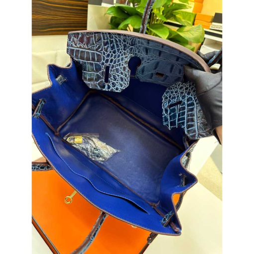 Custom Hermes Birkin Blue Crocodile-embossed - Image 8