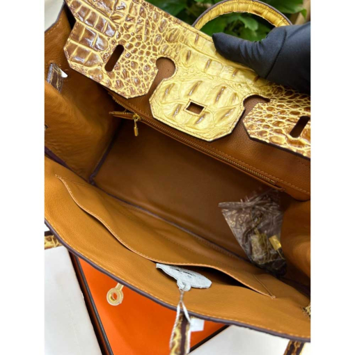 Custom Hermes Birkin Yellow Crocodile-embossed - Image 5