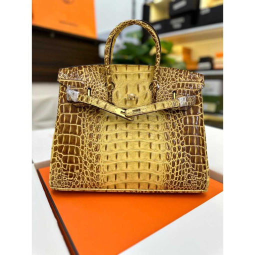 Custom Hermes Birkin Yellow Crocodile-embossed - Image 2