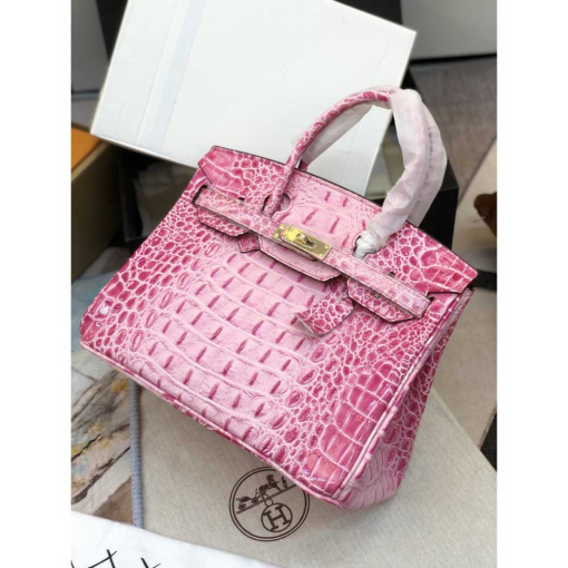 Custom Hermes Birkin Pink Crocodile-embossed - Image 2