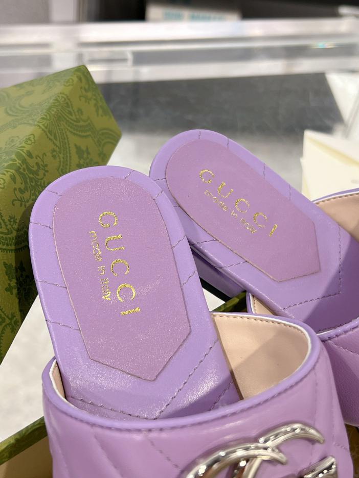 Custom Gucci Marmont GG Padded Chevron Matelasse Sandals - Image 6