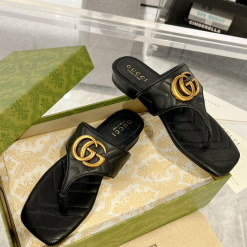 Custom Gucci Marmont GG Padded Chevron Matelasse Sandals