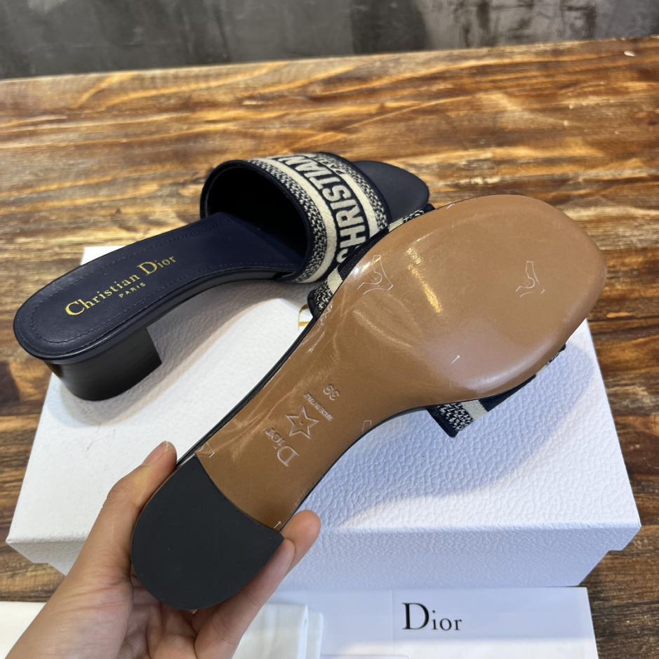 Custom Dior Classic Embroidered Heeled Slides - Image 6