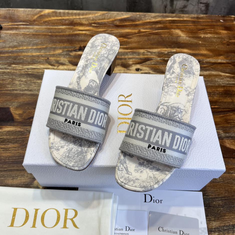 Custom Dior Classic Embroidered Heeled Slides - Image 2