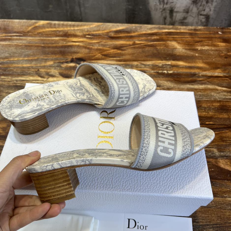 Custom Dior Classic Embroidered Heeled Slides - Image 5