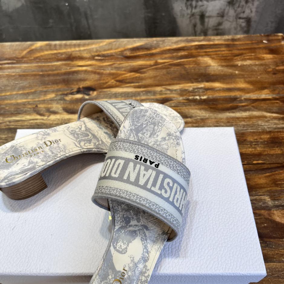 Custom Dior Classic Embroidered Heeled Slides - Image 3