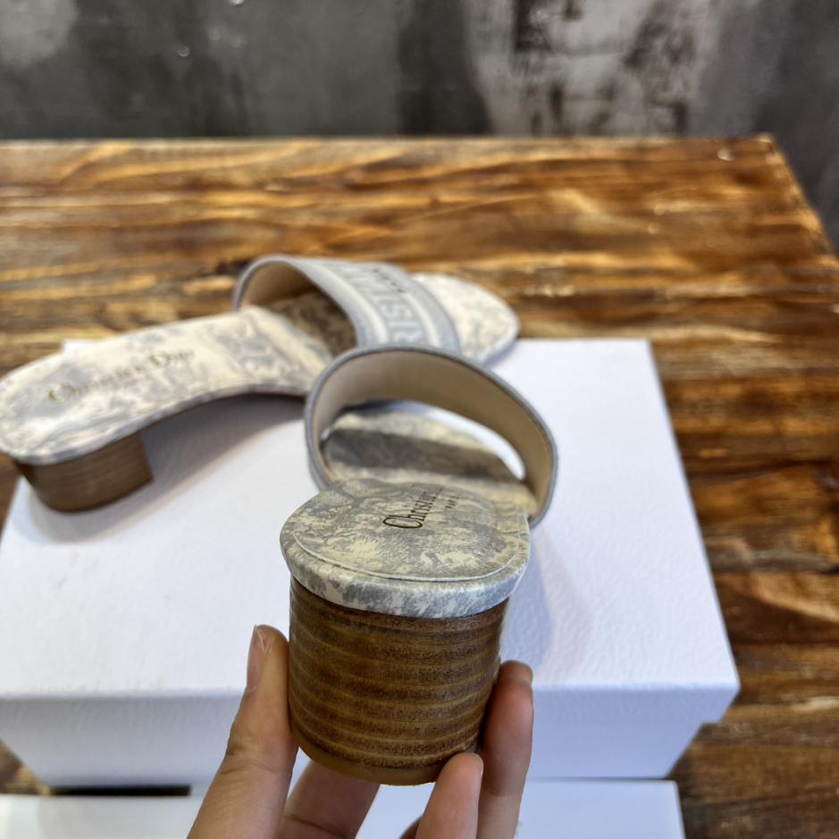 Custom Dior Classic Embroidered Heeled Slides - Image 4