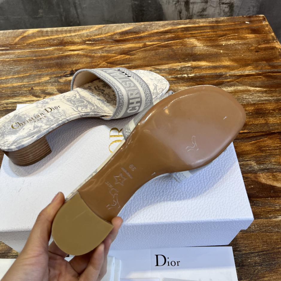 Custom Dior Classic Embroidered Heeled Slides - Image 6