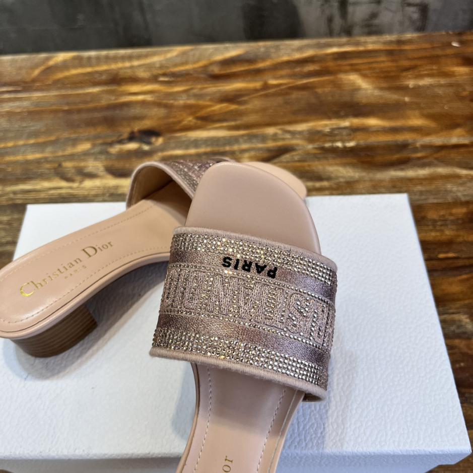 Custom Dior Classic Embroidered Heeled Slides - Image 5