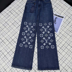 Custom Louis Vuitton Embellished Denim Trousers