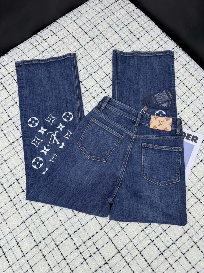 Custom Louis Vuitton Embellished Denim Trousers - Image 7