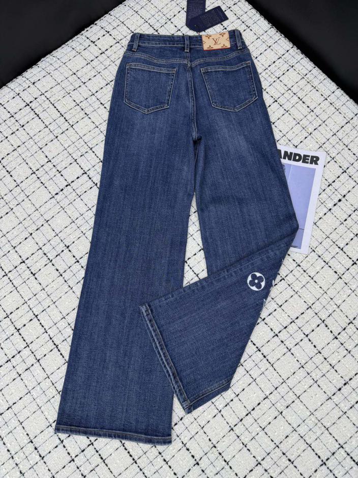 Custom Louis Vuitton Embellished Denim Trousers - Image 6