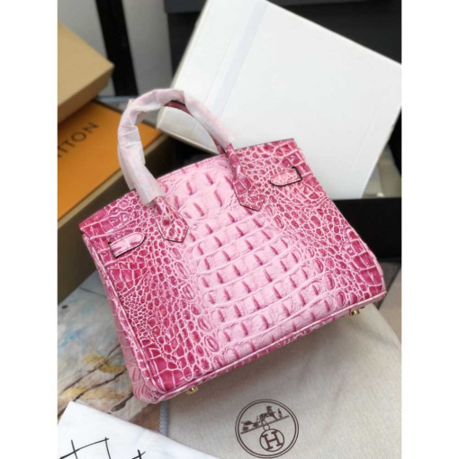 Custom Hermes Birkin Pink Crocodile-embossed - Image 9