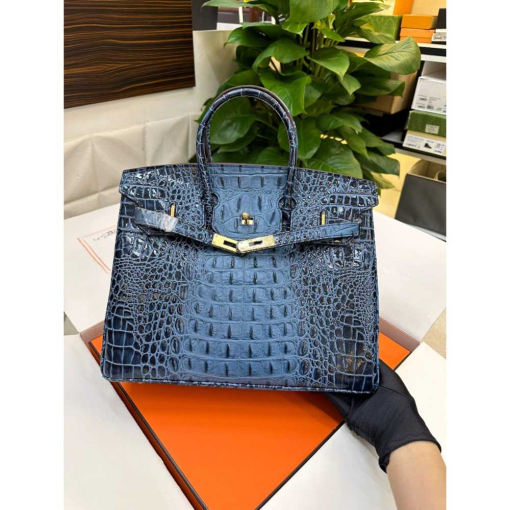 Custom Hermes Birkin Blue Crocodile-embossed - Image 2