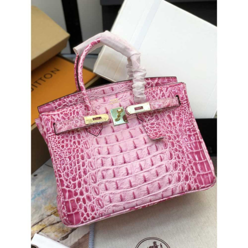 Custom Hermes Birkin Pink Crocodile-embossed - Image 8